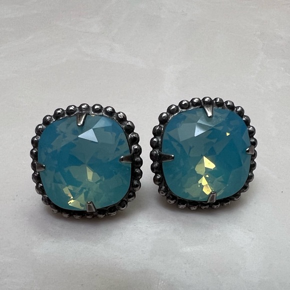 Sorrelli Jewelry - Sorrelli Aquamarine and Silver Large Stud Earrings